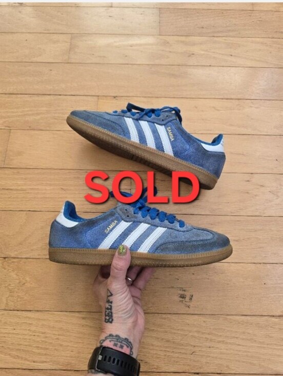 adidas Shoes - Adidas | Samba ADV 'Blue Bird Gum' suede skater sneakers | WMS 8